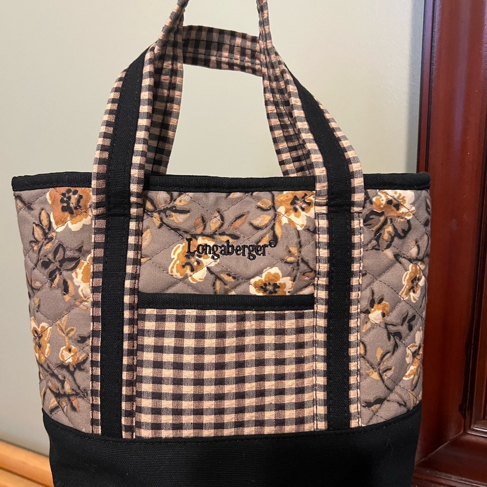 Longaberger Quilted Floral & Gingham Tote
